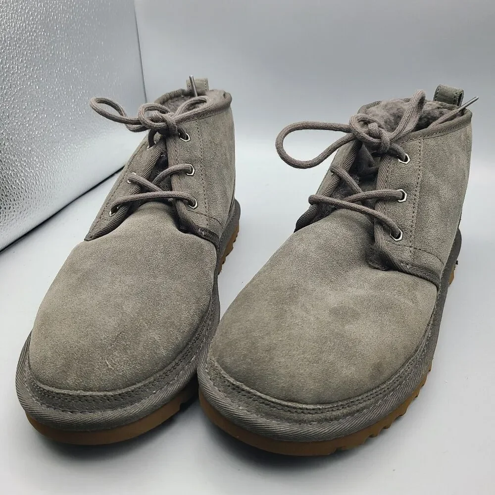 UGG Women's winter boots Neumel Lace Up  Grey suede shearling ankle sz 10 41 new